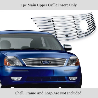 For 2005-2007 Ford Five Hundred Logo Show Upper Stainless Silver Billet Grille - Image 1 of 4