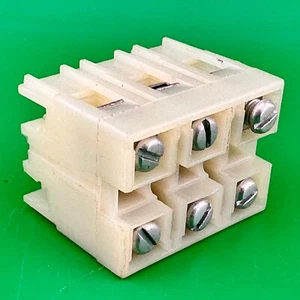 DIN Rail 3-Pole Terminal Block ~ White ~ Used ~ Sim to Bussman, Block Master - Picture 1 of 7