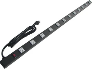 45" Metal Power Strip with 12 Outlets, Surge Protected, EPS-045126 - Picture 1 of 3