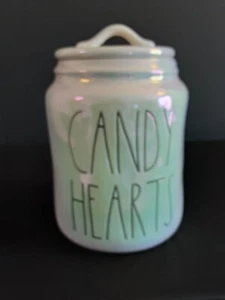 NWOT Rae Dunn Candy Hearts White Iridescent Canister Valentine's Day - Picture 1 of 9