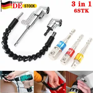 Winkelschrauber Stecknuss Adapter Bitaufnahme für Akkuschrauber Bohrmaschine Kit - Bild 1 von 12