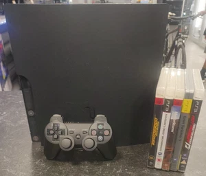 Paquete de consola Sony PlayStation 3 PS3 Slim 120 GB con 5 juegos y pad de terceros - Imagen 1 de 3