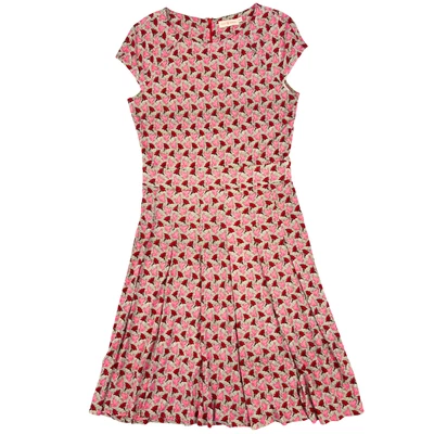 Vestido feminino Tory Burch estampado viscose jersey pássaro-floral tamanho médio - Imagem 1 de 4