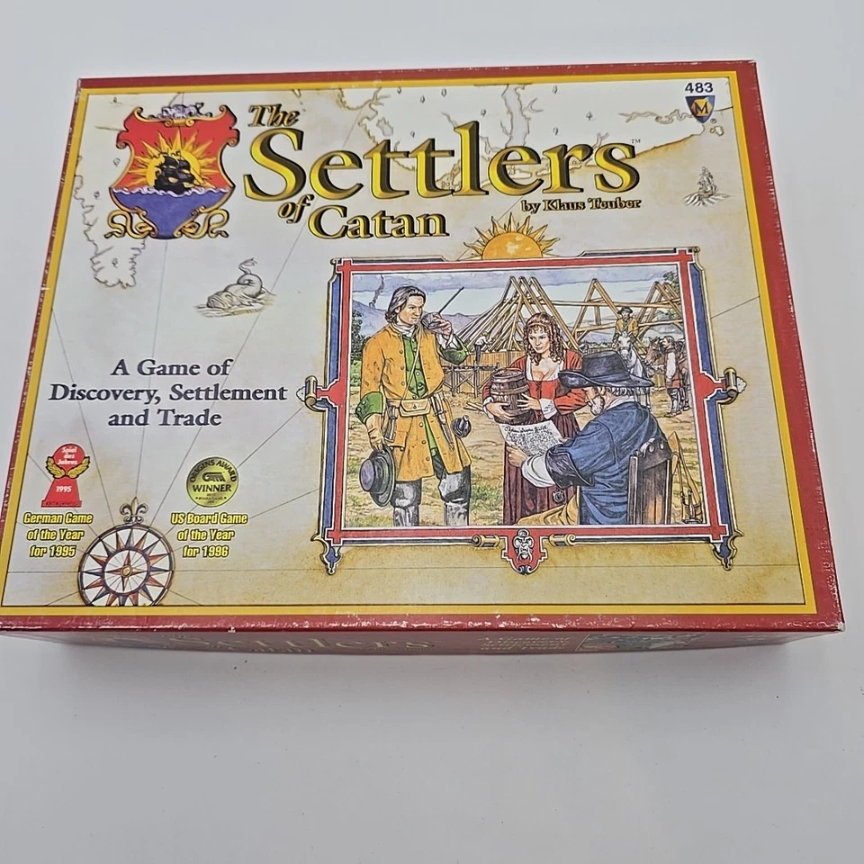 1997 The Settlers Of Catan  Game Of The Year New Open Box Complete Adult Owned - Image 1 of 4