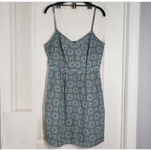 J. Crew Factory Kleid Damen 12 grün Mini Meer Cami Taschen Spaghettiträger - Bild 1 von 18