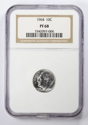 1964 Roosevelt Head Proof Dime 10C NGC PF68 - Image 1 of 4