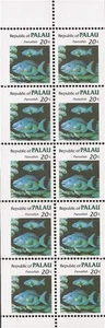 Palau - 1983 Parrotfish - 10 Stamp Booklet Pane - Scott #14b - Picture 1 of 1