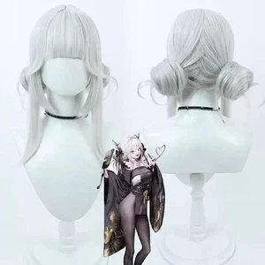 Blanc Cosplay Wig Synthetic Hair Wigs Buns Nikke Goddess of Victory Silver Gray - Picture 1 of 6