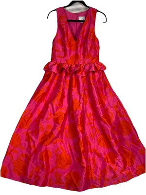 Vestido midi Kate Spade X Target floral peplum sin mangas talla 8 ¡¡EXCELENTE ESTADO USADO!!!Tiene bolsillos Foto 1 de 4