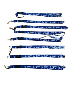 Lot Of 8 Los Angeles Dodgers MLB Baseball Lanyards With Key Chain Reversible - Picture 1 of 2