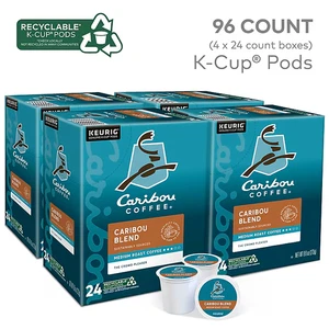 Caribou Blend Coffee Keurig K-Cup Pods Single-Serve Medium Roast 24 or 96 Counts - Picture 1 of 11