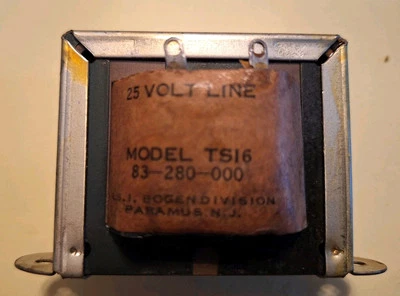 Altavoz transformador de audio Bogen TS16 25 V 8/16 ohmios nuevo de colección electrónica Foto 1 de 4