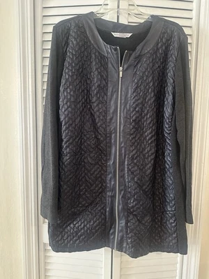 Peter Nygard Mujer Manga Larga Imitación Cuero Chaqueta Negro Talla XL Motociclista Chic Foto 1 de 4