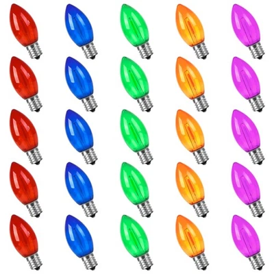 Multi Color LED C9 Christmas String Light Outdoor Replacement Light Bulbs 1W ... - Image 1 of 4