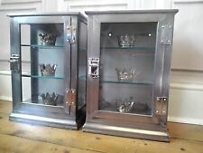 Fabulous Pair of Vintage Industrial Metal Medical Cabinets