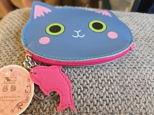 Set of 2 KIDS, Cat Change Purses. One Grey & Black Other Is Blue & PINK. - Picture 1 of 4