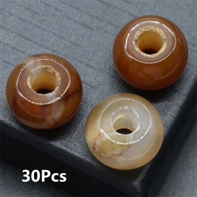 30 piezas cuentas de ábaco rondelle de ágata marrón de 18x12 mm HT659 Foto 1 de 4