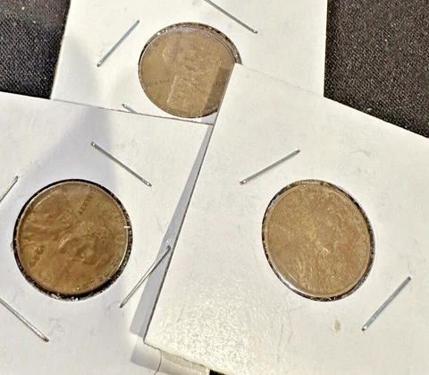 1925, 1926, 1936 Wheat 1c Mixed Alloy “Woody” Lamination Errors~All 3 Coins~H88 Cover