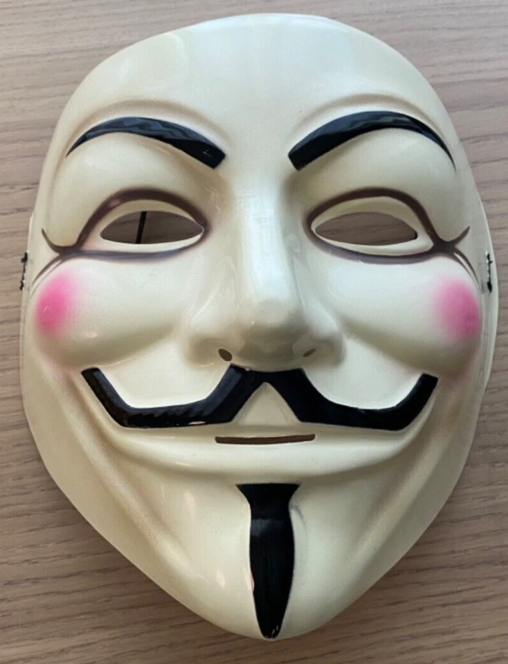Официально лицензированная | Маска V for Vendetta Guy Fawkes | Хэллоуин, анонимная - Изображение 1 из 2