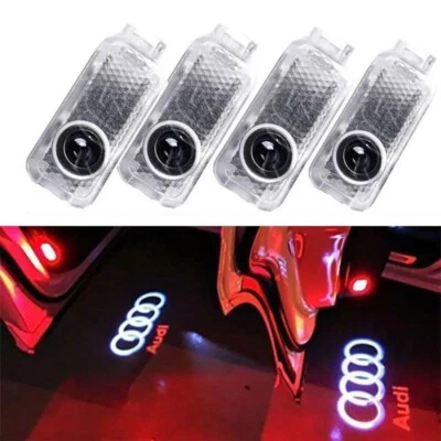 4 pcs LED Lumière Projecteur Logo Audi  Portière Tunning Voiture  Porte Eclairag - Bild 1 von 4