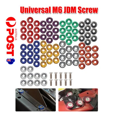10Pcs Universal M6 JDM Screw Washer Bumper Nut Bolts Car Engine Bay Fender Kit L - image 1 of 4