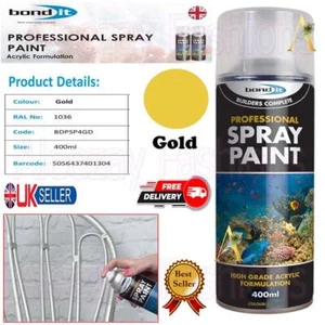 400ml Professionelle Qualität Sprühfarbe Holz Gold Acryl Metall Kunststoff Malerei - Bild 1 von 10