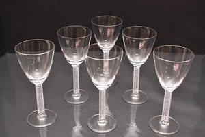 SET 6 LALIQUE Crystal Glass PHALSBOURG ART DECO Bordeaux Wine Glasses Frosted - Picture 1 of 14