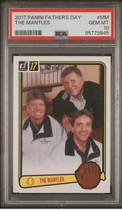MICKEY MANTLE WITH KIDS BASEBALL CARD 2017 DONRUSS PANINI FATHER'S DAY PSA 10 - Picture 1 of 2