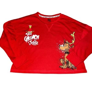 The Grinch X Justice Red boxy sleep christmas shirt girls size 10 - Picture 1 of 5