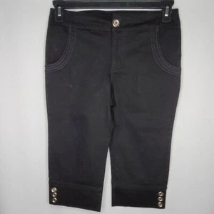 Takara Pants Kids Girls 16 Stretch Capri Cropped Black 16 - Picture 1 of 7