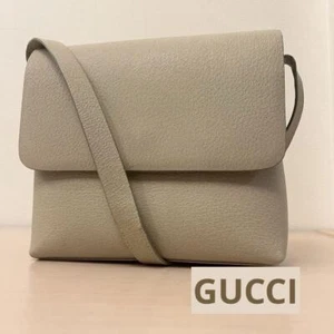 GUCCI beige leather shoulder bag entrance ceremony USED - Picture 1 of 12