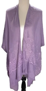 Time and Tru S/M Damen bestickt neu offen Schal/Overtop flieder/lila - Bild 1 von 9