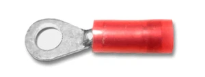 22-18 Gauge #10 Stud Nylon Insulated Ring Terminal - Bulk of 100 - Picture 1 of 1