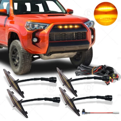 4PCS Raptor Style Amber Grille LED Lights For Toyota 4Runner TRD Pro 2013-2021 - Изображение 1 из 4