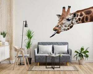 Búsqueda de alimento para jirafa 3D M370 animal Wallpaper mural póster pegatina de pared Zoe - Imagen 1 de 6