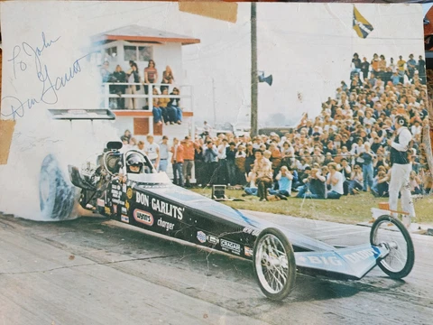 Vintage 1975 signed don "big daddy" garlits poster. Swamp Rat 23... 8 1/2"x11" Cover