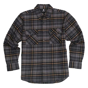 YAGO Herren Freizeit Karo Flanell Langarm Knopfleiste Hemd Schwarz Grau/14D (S-5XL) - Bild 1 von 3