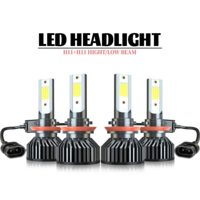 For Nissan Altima Sedan 2013-2015 4X 6000K H11 LED Headlights Bulbs Hi/Lo Beam - Image 1 of 4