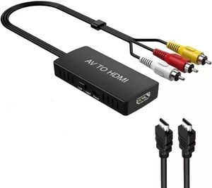 RCA to HDMI Converter, Analog Composite to HDMI Adapter Compatible VCR,DVD,VHS - Picture 1 of 12