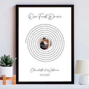 Foto personalizada y palabras en una canción de Sprial letra poema votos primer baile regalo - Imagen 1 de 7