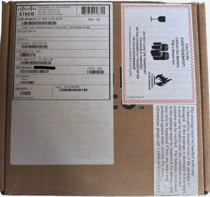 Cisco CP-8821-K9-BUN Wireless IP VoIP Phone - Cisco 8821 Bundle - IN HAND! - Image 1 of 1