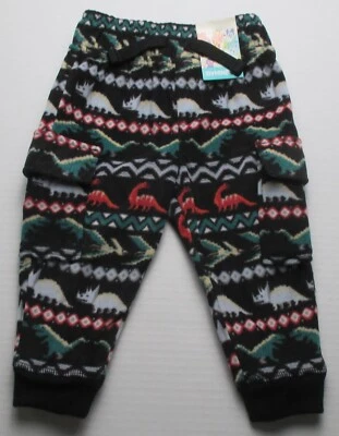 Nuevo Jogger de Carga Micro Polar Garannimals Infantil Bebé Niño 12 Meses Dinosaurio Negro Foto 1 de 2