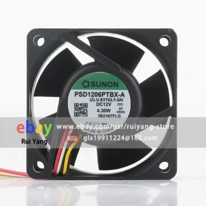 SUNON PSD1206PTBX-A 12V 4.3W 4Pin Dual Ball Bearing Case Cooling Fan 60x60x25mm - Picture 1 of 4