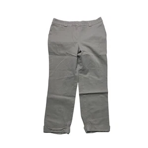 Chicos Slim Crop Cuffed Pants Womens Size 00 Khaki Wash Mid Rise - Picture 1 of 9