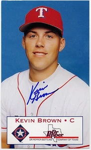 1996 Texas Rangers Dr. Pepper Kevin Brown *AUTOGRAPHED* Postcard SGA - Picture 1 of 1