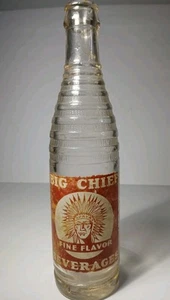1950s VINTAGE 1954 BIG CHIEF BOTTLE INDIAN CHIEF GRAPHIC BOTTLE ACL SODA BOTTLE - Picture 1 of 23