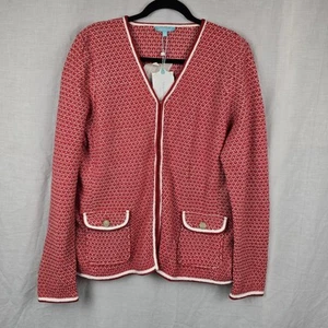 Blue Illusion Size L Cotton Textured Jacket Front Pockets BNWT (21" Bust) - Picture 1 of 11