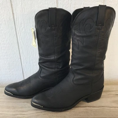 Botas vaqueras de cuero negras aceitadas Durango Slouch para hombre 9,5 D SW540 Foto 1 de 4