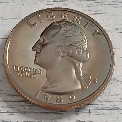 1989-S Gold Toned Deep Cameo Proof  Washington Quarter **FREE SHIPPING** #2 - Image 1 of 4