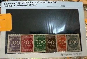 1922 Deutschland Zahlenausgabe Briefmarkensatz #229-234 sehr schön postfrisch 6er Set - Bild 1 von 1